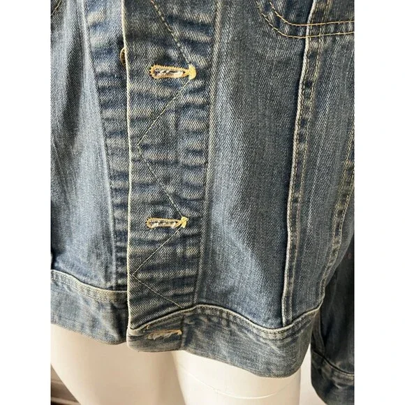 VTG 60s 70s Lee Riders Denim Jean Trucker Jacket PATD 153438 Made in USA Blue